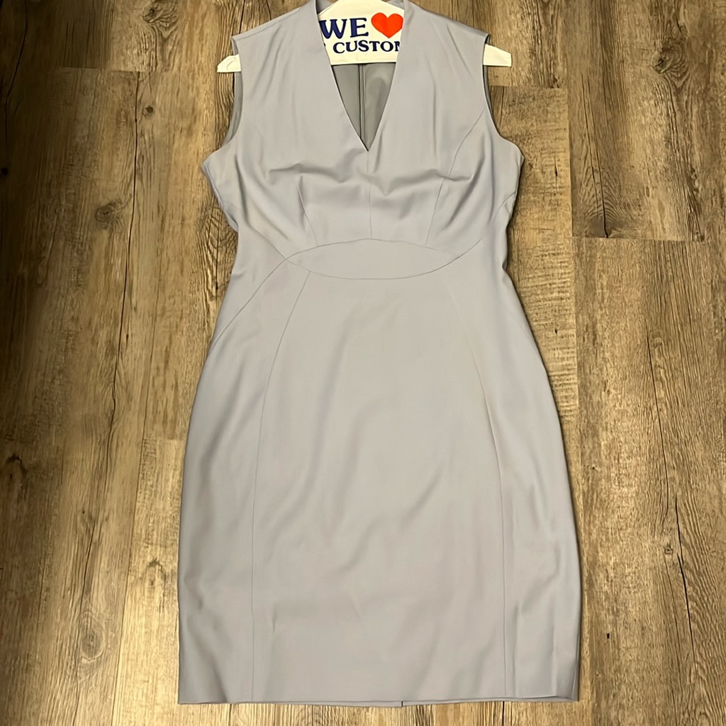 Reiss Smoky Blue Sheath Dress, Wool, Fully Lined, Sz.6